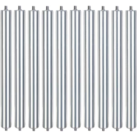 Global Industrial 21in Replacement Roller, 1.9in Dia., Galvanized Steel, 10PK 293180